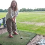 Kobieta na driving range